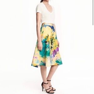 H&M watercolour midi skirt, size US 4